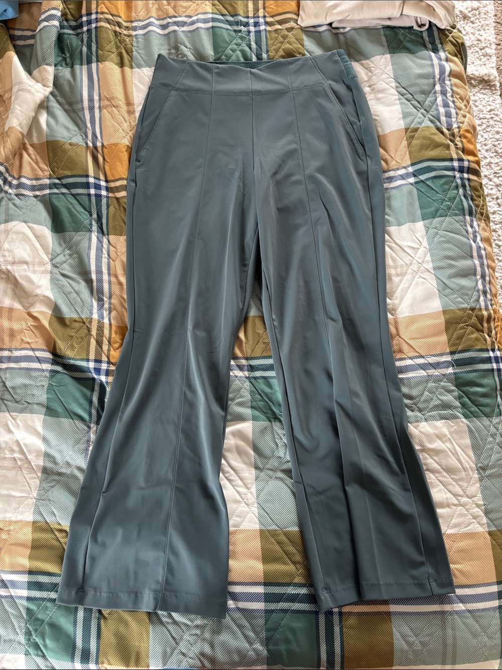 Athleta Cosmic Kick Flare Pants in Slate Blue